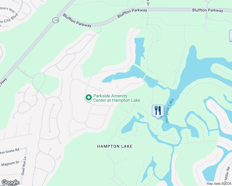 map of restaurants, bars, coffee shops, grocery stores, and more near 434 Lake Bluff Drive in Bluffton