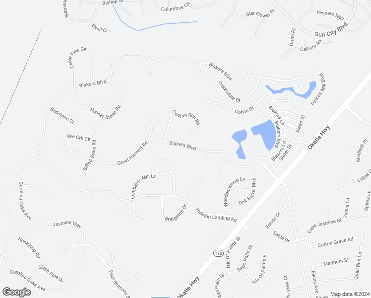 map of restaurants, bars, coffee shops, grocery stores, and more near 1936 Blakers Boulevard in Okatie