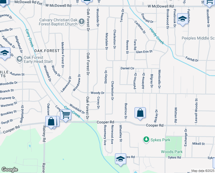 map of restaurants, bars, coffee shops, grocery stores, and more near 3148 Shirley Drive in Jackson