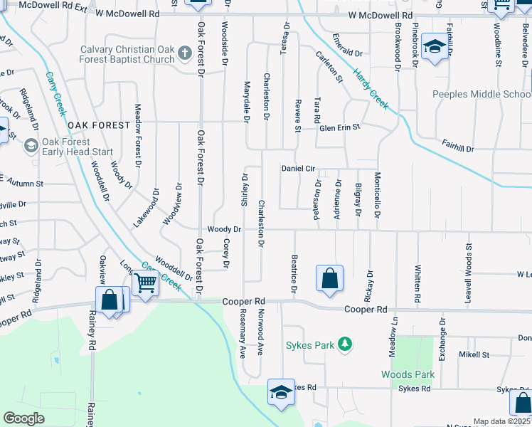 map of restaurants, bars, coffee shops, grocery stores, and more near 3168 Charleston Drive in Jackson