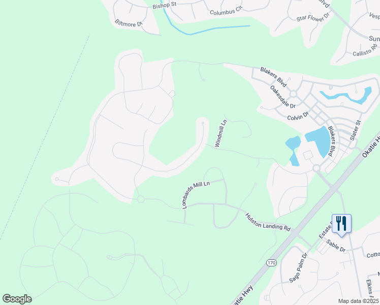map of restaurants, bars, coffee shops, grocery stores, and more near 389 Great Harvest Road in Bluffton
