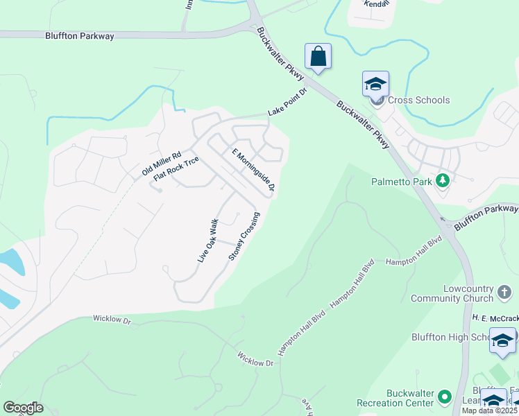 map of restaurants, bars, coffee shops, grocery stores, and more near 161 Stoney Crossing in Bluffton