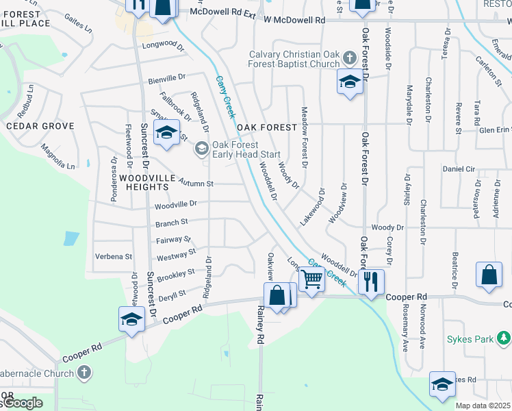 map of restaurants, bars, coffee shops, grocery stores, and more near 3102 Longwood Drive in Jackson