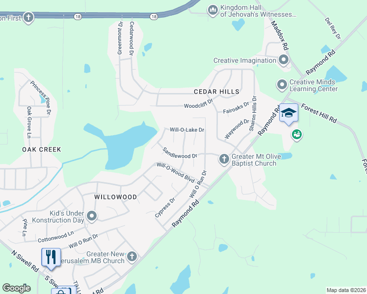 map of restaurants, bars, coffee shops, grocery stores, and more near 4424 Beechwood Street in Jackson