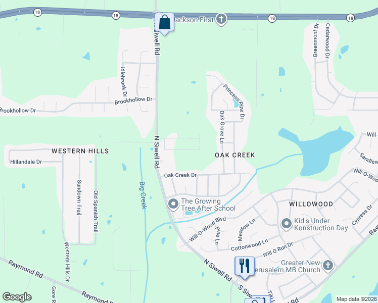 map of restaurants, bars, coffee shops, grocery stores, and more near 5000-5098 Quail Ridge Drive in Jackson