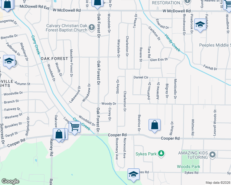 map of restaurants, bars, coffee shops, grocery stores, and more near 3143 Shirley Drive in Jackson