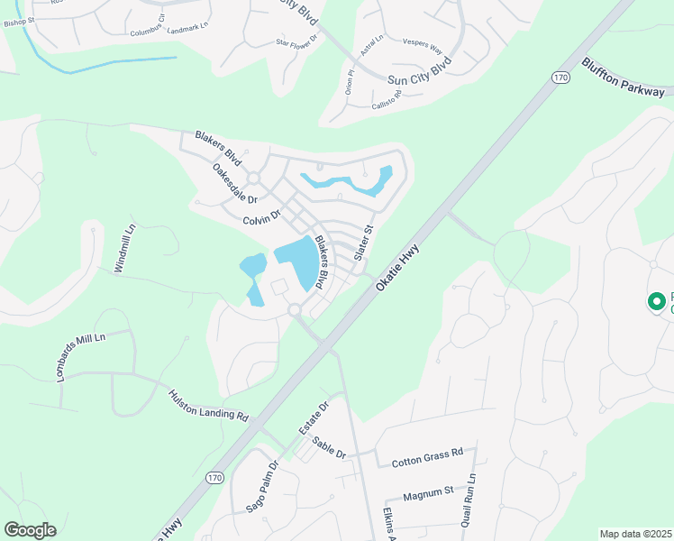 map of restaurants, bars, coffee shops, grocery stores, and more near 225 Dillard Mill Drive in Bluffton