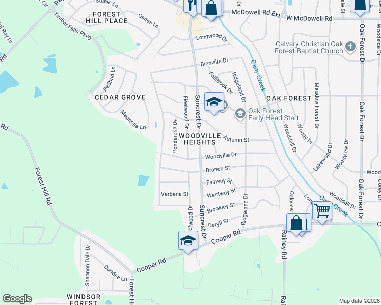map of restaurants, bars, coffee shops, grocery stores, and more near 3164 Fleetwood Drive in Jackson