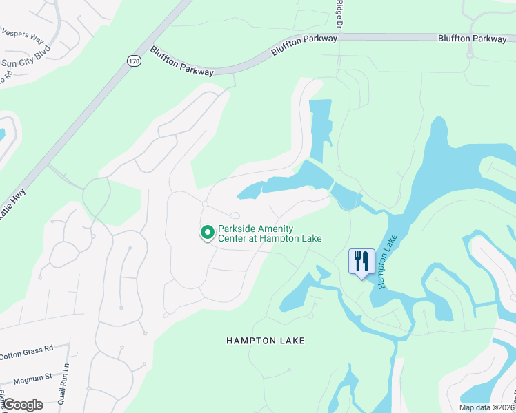 map of restaurants, bars, coffee shops, grocery stores, and more near 88 Hampton Lake Crossing in Bluffton