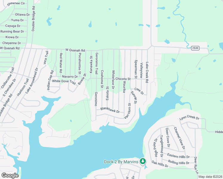 map of restaurants, bars, coffee shops, grocery stores, and more near 132 Eskota Street in Mabank