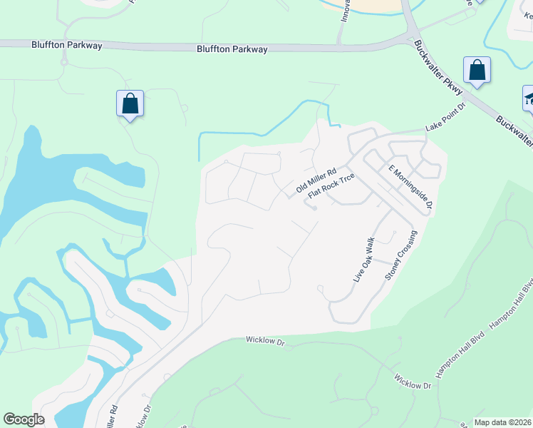 map of restaurants, bars, coffee shops, grocery stores, and more near 39 Grande Oaks Drive in Bluffton