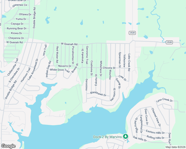 map of restaurants, bars, coffee shops, grocery stores, and more near 132 Eskota Street in Mabank