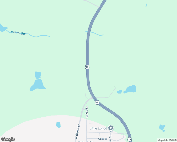 map of restaurants, bars, coffee shops, grocery stores, and more near North Broad Street in Ellaville