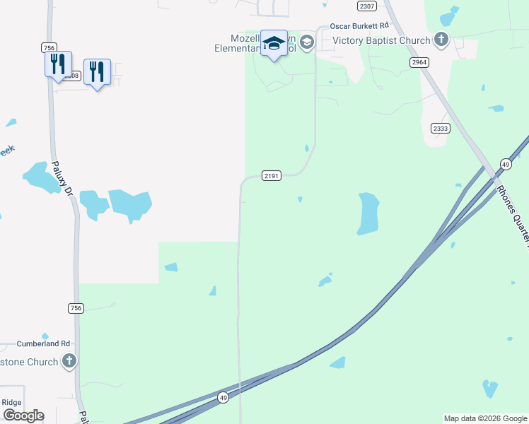map of restaurants, bars, coffee shops, grocery stores, and more near 15243 County Road 2191 in Whitehouse