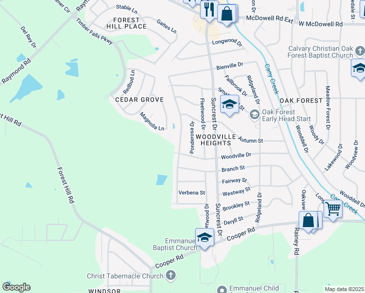 map of restaurants, bars, coffee shops, grocery stores, and more near 3160 Bienville Drive in Jackson