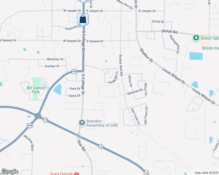 map of restaurants, bars, coffee shops, grocery stores, and more near 701 Heartwood Lane in Brandon