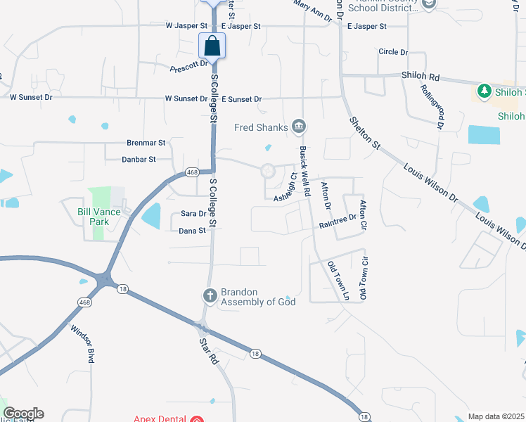 map of restaurants, bars, coffee shops, grocery stores, and more near 208 Mary Emma Avenue in Brandon