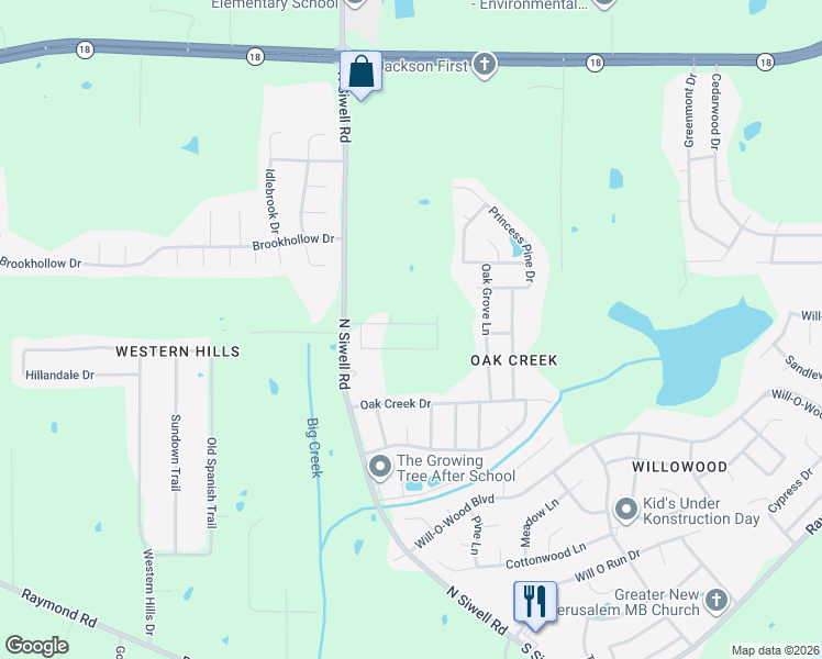 map of restaurants, bars, coffee shops, grocery stores, and more near 5000-5098 Quail Ridge Drive in Jackson