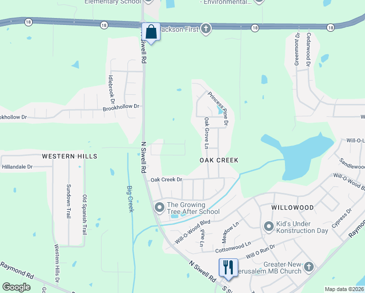 map of restaurants, bars, coffee shops, grocery stores, and more near 5000-5098 Quail Ridge Drive in Jackson