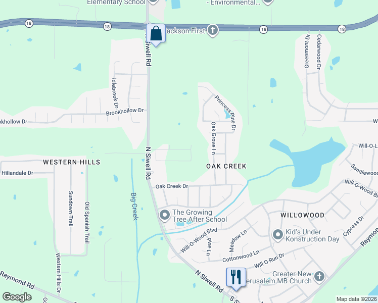 map of restaurants, bars, coffee shops, grocery stores, and more near 5000-5098 Quail Ridge Drive in Jackson