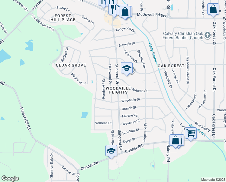 map of restaurants, bars, coffee shops, grocery stores, and more near 3077 Suncrest Drive in Jackson