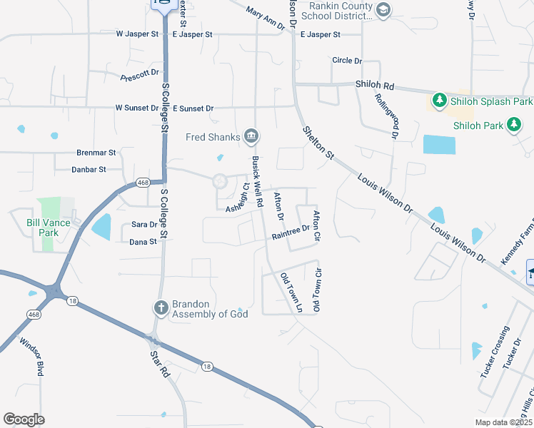 map of restaurants, bars, coffee shops, grocery stores, and more near 449-523 Busick Wells Rd in Brandon