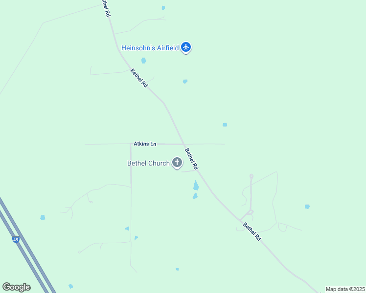 map of restaurants, bars, coffee shops, grocery stores, and more near 185 Atkins Lane in Frierson
