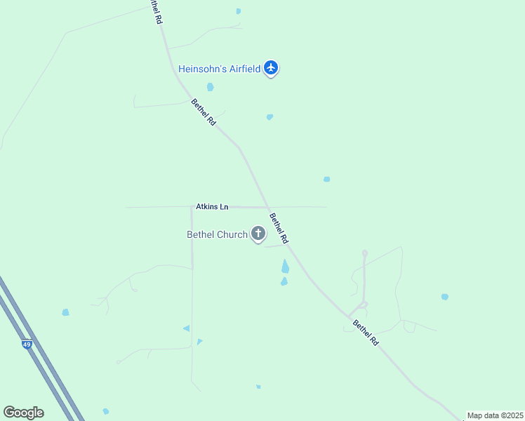 map of restaurants, bars, coffee shops, grocery stores, and more near 185 Atkins Lane in Frierson