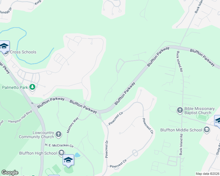 map of restaurants, bars, coffee shops, grocery stores, and more near 54 Trotting Hill Lane in Bluffton