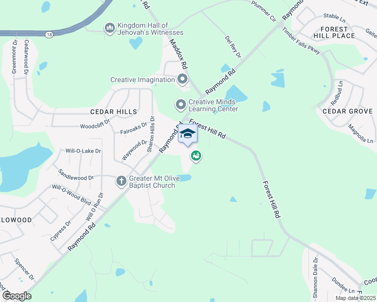 map of restaurants, bars, coffee shops, grocery stores, and more near 2607 Raymond Road in Jackson