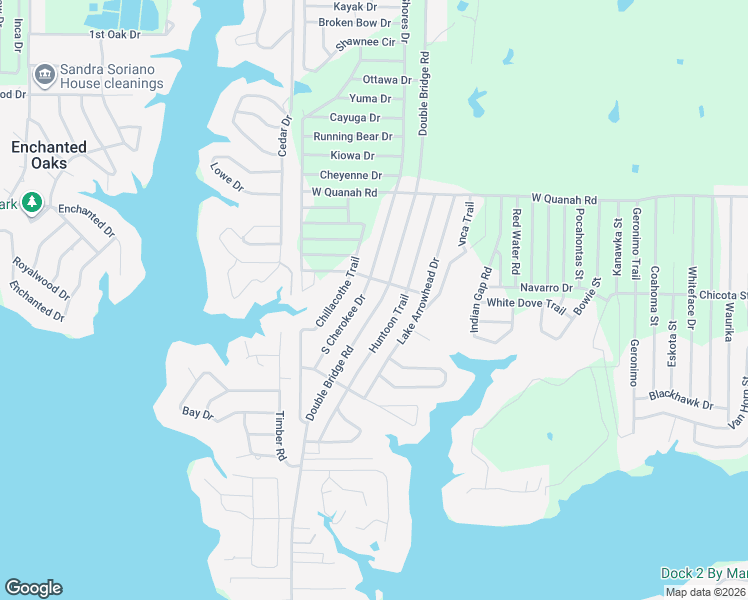 map of restaurants, bars, coffee shops, grocery stores, and more near 207 North Cherokee Shores Drive in Mabank
