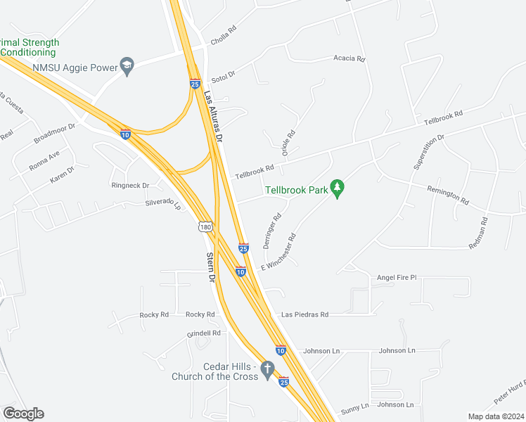 map of restaurants, bars, coffee shops, grocery stores, and more near 4040 Colt Road in Las Cruces