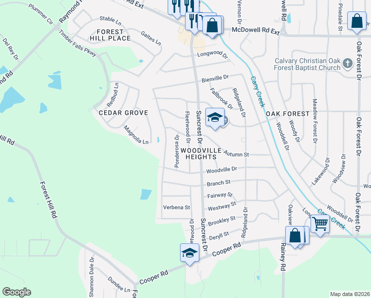 map of restaurants, bars, coffee shops, grocery stores, and more near 3126 Ponderosa Drive in Jackson