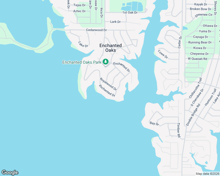 map of restaurants, bars, coffee shops, grocery stores, and more near 120 Royalwood Drive in Enchanted Oaks
