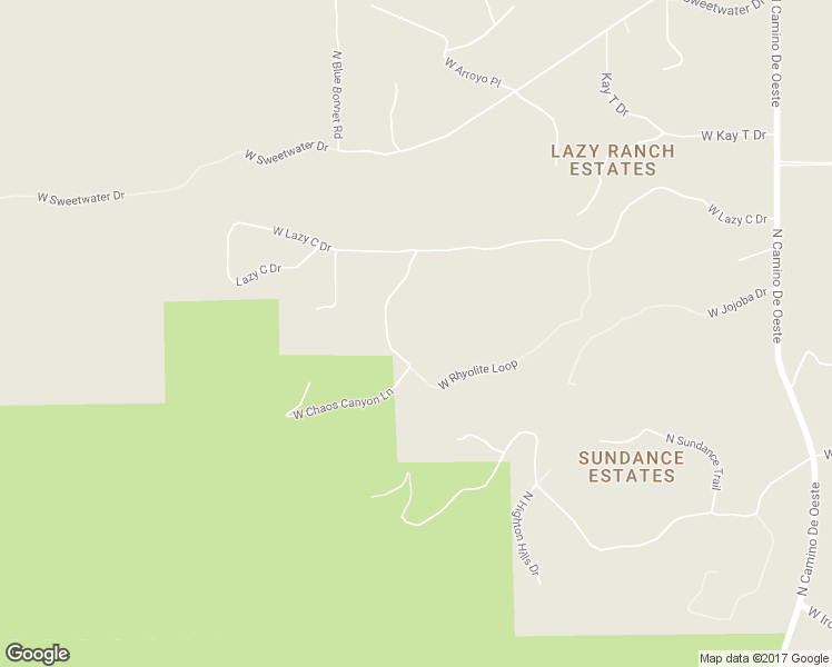 map of restaurants, bars, coffee shops, grocery stores, and more near 5280 West Rhyolite Loop in Tucson