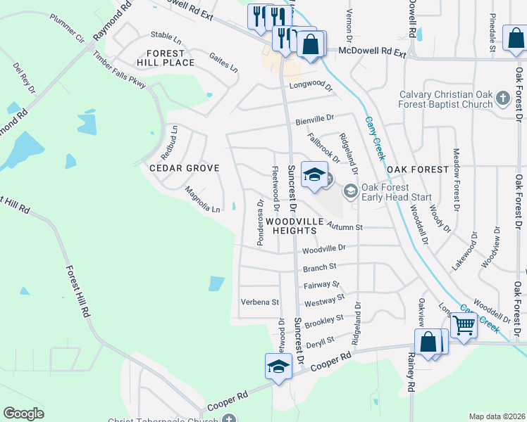 map of restaurants, bars, coffee shops, grocery stores, and more near 3120 Ponderosa Drive in Jackson