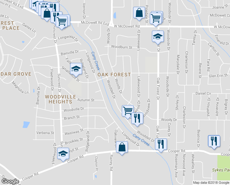 map of restaurants, bars, coffee shops, grocery stores, and more near 1264 Wooddell Drive in Jackson