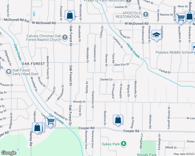 map of restaurants, bars, coffee shops, grocery stores, and more near 3056 Charleston Drive in Jackson