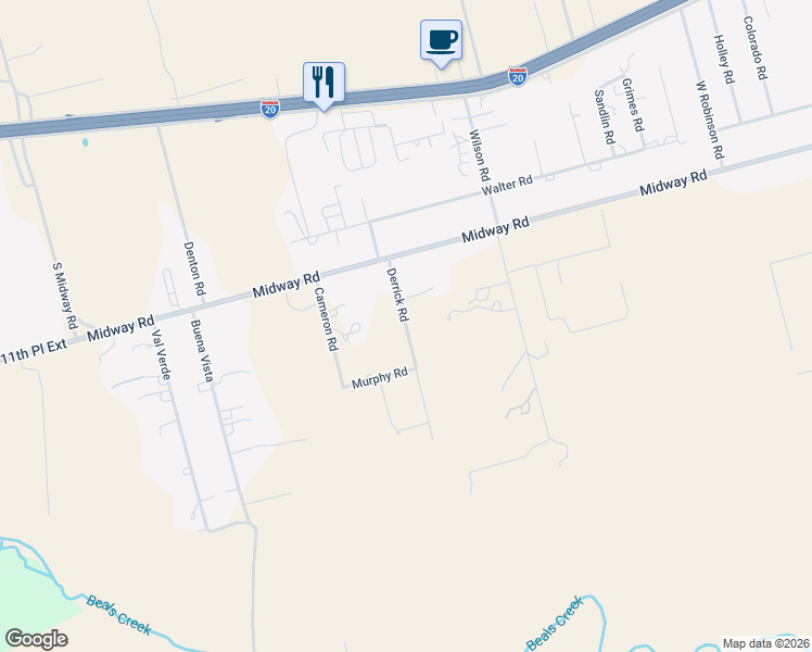 map of restaurants, bars, coffee shops, grocery stores, and more near Derrick Road in Howard County