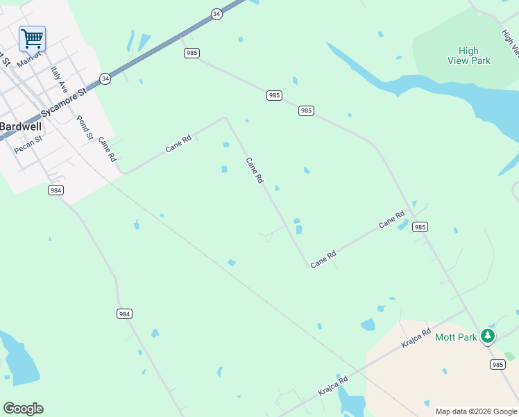 map of restaurants, bars, coffee shops, grocery stores, and more near 582 Cane Road in Ennis