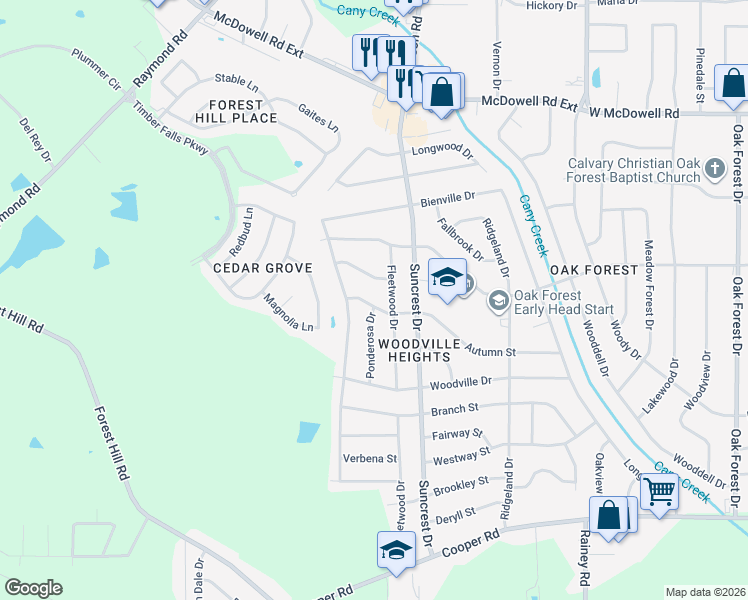 map of restaurants, bars, coffee shops, grocery stores, and more near 1140 Autumn Street in Jackson