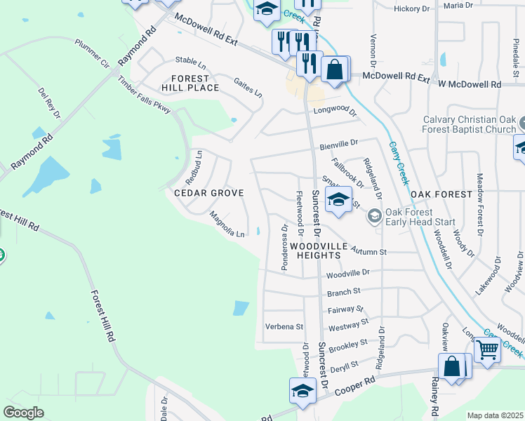 map of restaurants, bars, coffee shops, grocery stores, and more near 3079 Bienville Drive in Jackson