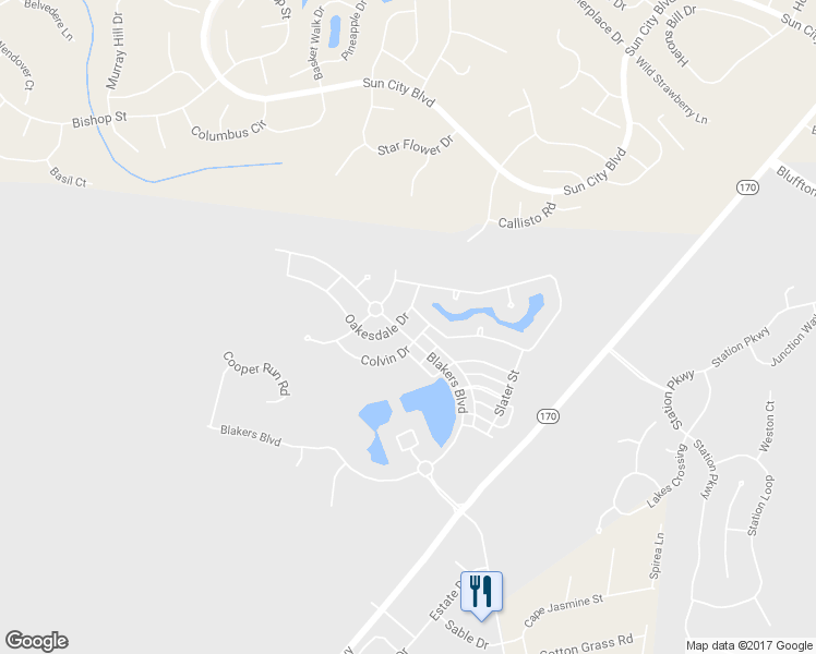 map of restaurants, bars, coffee shops, grocery stores, and more near 2204 Blakers Blvd in Bluffton