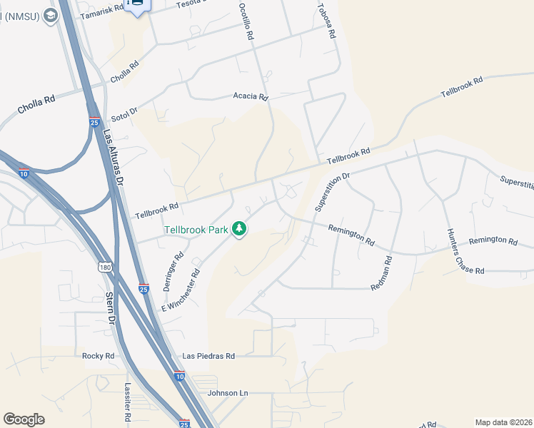 map of restaurants, bars, coffee shops, grocery stores, and more near 4340 East Winchester Road in Las Cruces