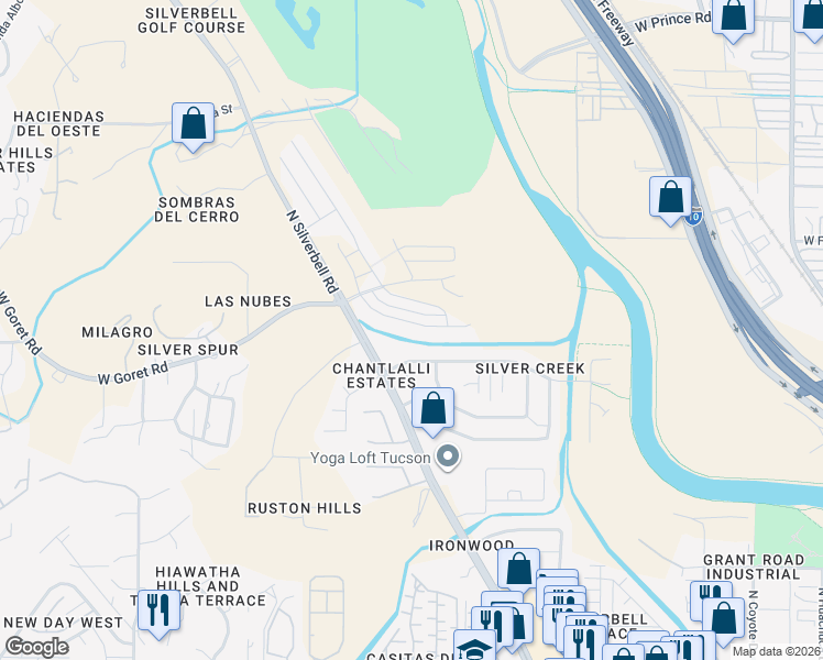map of restaurants, bars, coffee shops, grocery stores, and more near 3041 North Dasylirion Drive in Tucson