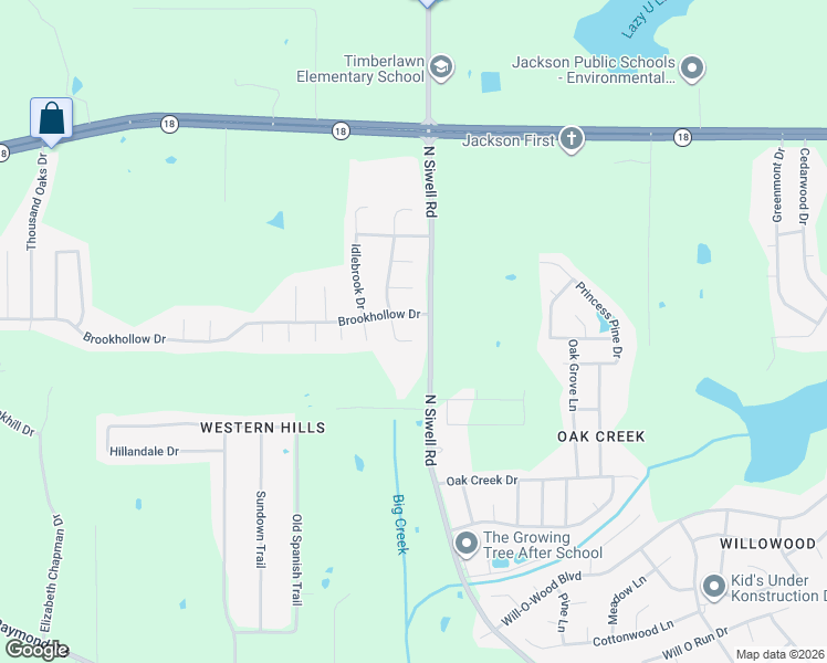 map of restaurants, bars, coffee shops, grocery stores, and more near 106 Windward Court in Jackson