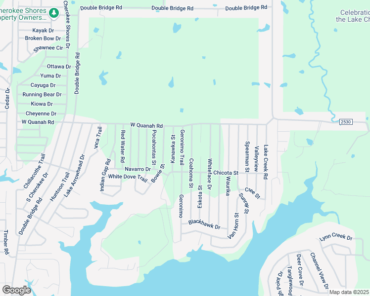 map of restaurants, bars, coffee shops, grocery stores, and more near 123 Geronimo Trail in Mabank