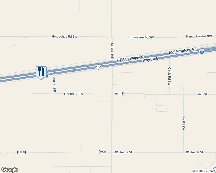 map of restaurants, bars, coffee shops, grocery stores, and more near 1070 Skyview Road Southwest in Deming
