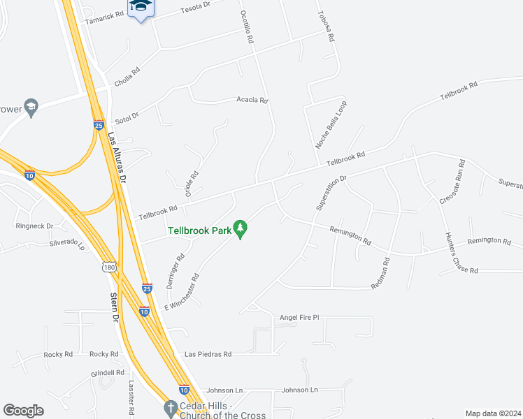 map of restaurants, bars, coffee shops, grocery stores, and more near 4340 East Winchester Road in Las Cruces