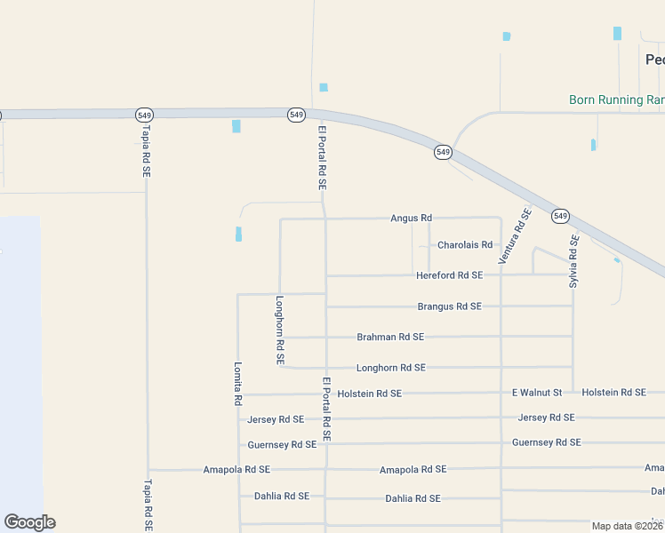 map of restaurants, bars, coffee shops, grocery stores, and more near 5525 Hereford Road Southeast in Deming